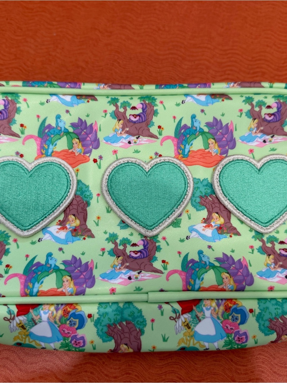 Disney Green Heart Patch Kids Accessory Pouch